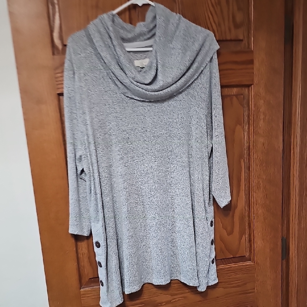 Cupid Gray Cowl Neck Sweater Soft Knitwear